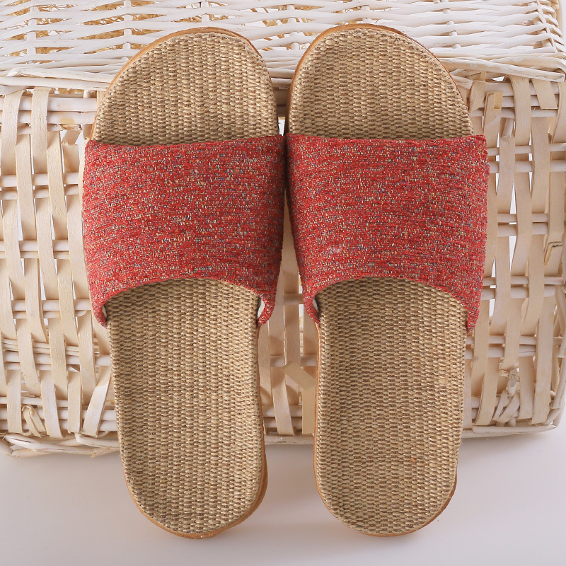 Wholesale Couple Large Size Indoor Slippers Wooden Floor Cotton Linen Slippers Home Non-slip Men And Women Linen Slippers