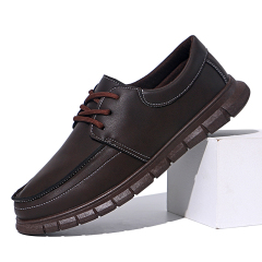 High Quality Rubber Sole Lace Up Fashion Comfortable Casual Leather Slip-on Office Leather Chunky Dress Shoes For Men