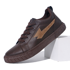 Microfiber Leather Flat Skateboard High Quality Sportive Running Outdoor Breathable Anti-slip Casual Sports Shoes For Men