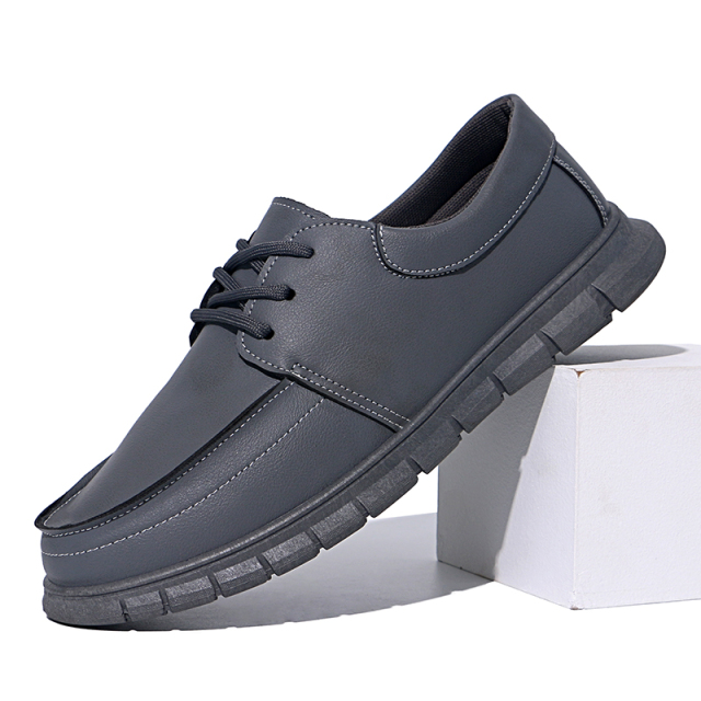 High Quality Rubber Sole Lace Up Fashion Comfortable Casual Leather Slip-on Office Leather Chunky Dress Shoes For Men