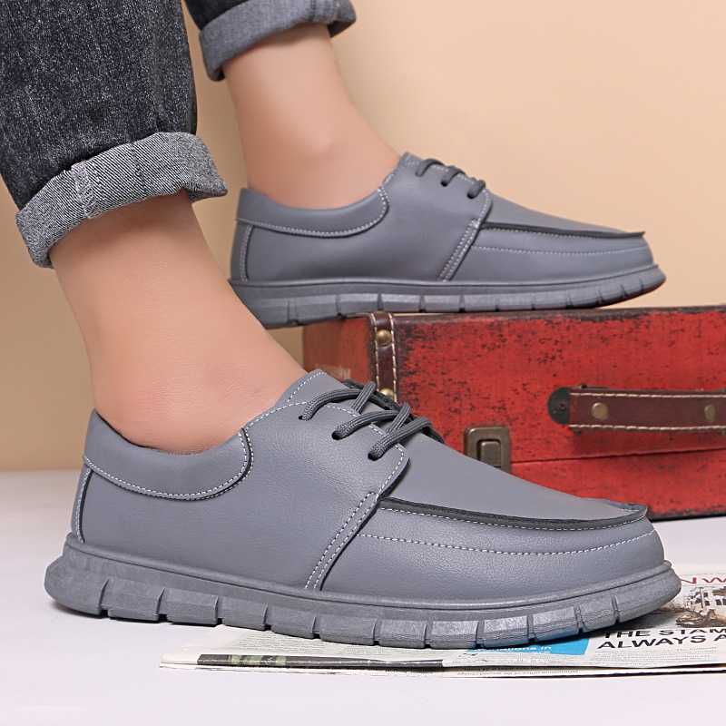 High Quality Rubber Sole Lace Up Fashion Comfortable Casual Leather Slip-on Office Leather Chunky Dress Shoes For Men