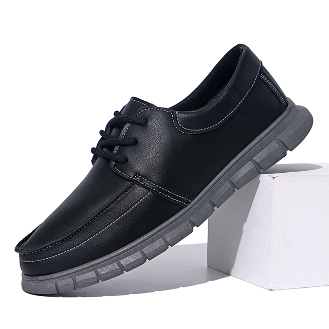 High Quality Rubber Sole Lace Up Fashion Comfortable Casual Leather Slip-on Office Leather Chunky Dress Shoes For Men