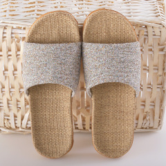 Wholesale Couple Large Size Indoor Slippers Wooden Floor Cotton Linen Slippers Home Non-slip Men And Women Linen Slippers