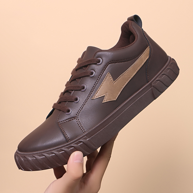 Microfiber Leather Flat Skateboard High Quality Sportive Running Outdoor Breathable Anti-slip Casual Sports Shoes For Men