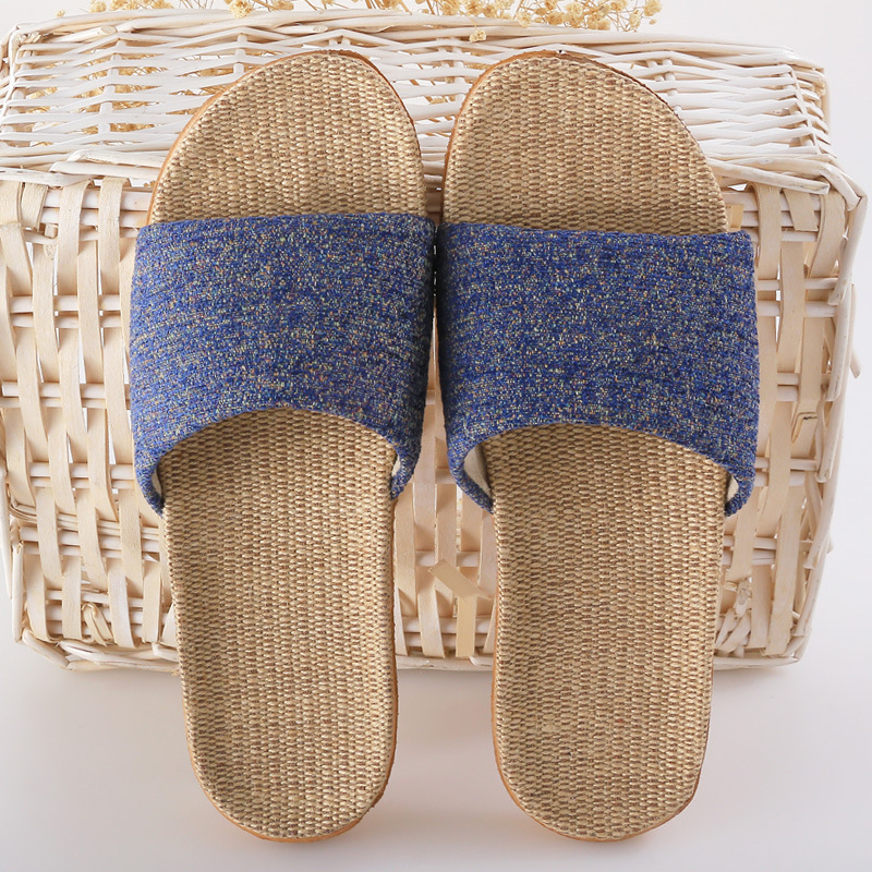 Wholesale Couple Large Size Indoor Slippers Wooden Floor Cotton Linen Slippers Home Non-slip Men And Women Linen Slippers