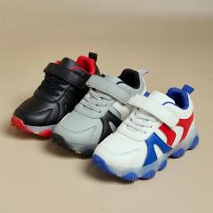 Wholesale New Trend High Quality Leather Children's Casual Shoes Cool New Kids Sport Shoes Soft Sole With Flash Light