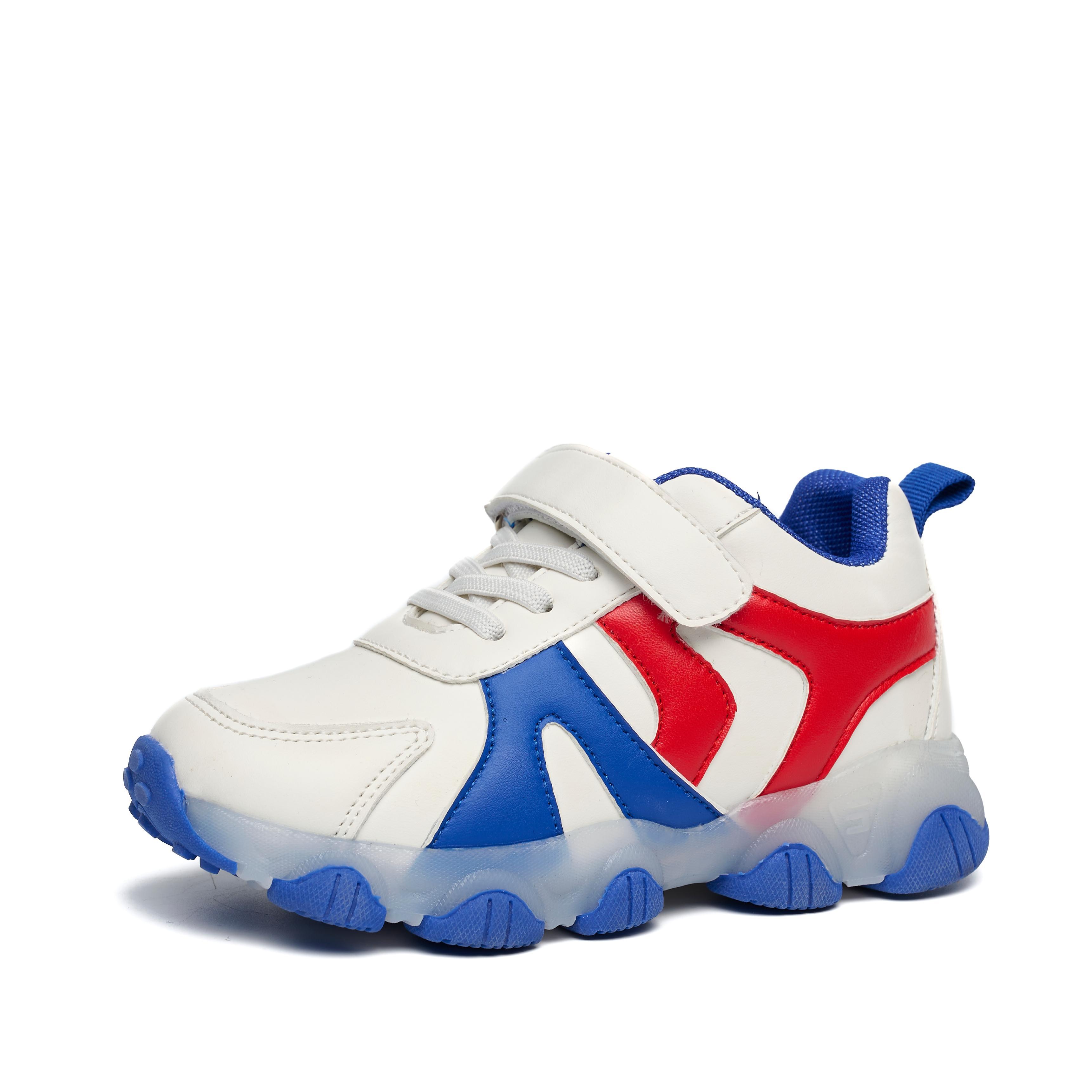 Wholesale New Trend High Quality Leather Children's Casual Shoes Cool New Kids Sport Shoes Soft Sole With Flash Light