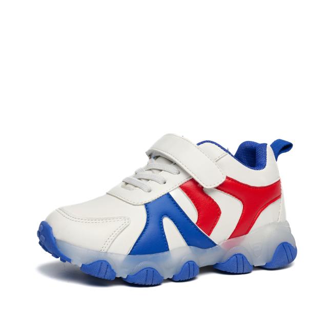 Wholesale New Trend High Quality Leather Children's Casual Shoes Cool New Kids Sport Shoes Soft Sole With Flash Light