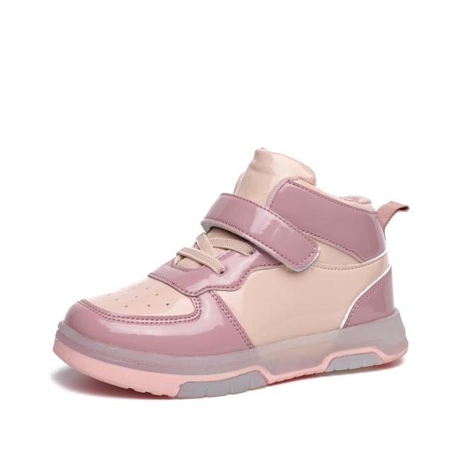 Led Light Up High Top Casual Kids Skateboard Shoes Walking Shoes Wholesale Boys And Girls Leisure Fashionable Single Shoes