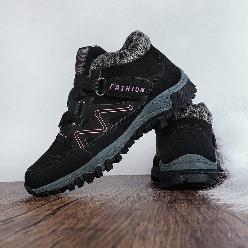 Winter New Trend Suede Upper Cotton Shoes Outdoor Hiking Snow Boots Thick Soled Women's Shoes Durable Casual Sports Shoes Wholesale