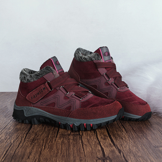 Winter New Trend Suede Upper Cotton Shoes Outdoor Hiking Snow Boots Thick Soled Women's Shoes Durable Casual Sports Shoes Wholesale