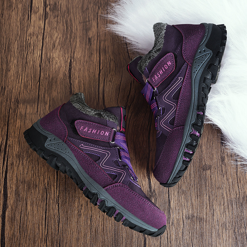 Winter New Trend Suede Upper Cotton Shoes Outdoor Hiking Snow Boots Thick Soled Women's Shoes Durable Casual Sports Shoes Wholesale