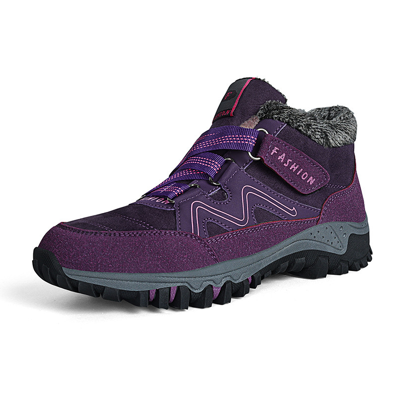 Winter New Trend Suede Upper Cotton Shoes Outdoor Hiking Snow Boots Thick Soled Women's Shoes Durable Casual Sports Shoes Wholesale