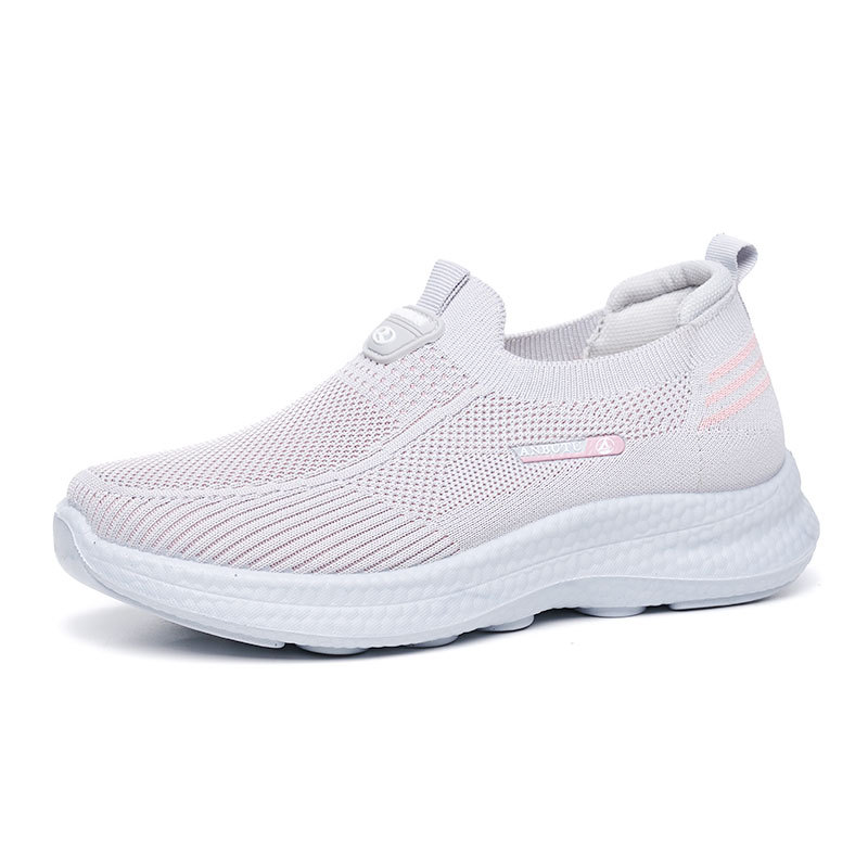 Factory Direct Selling Original Ladies Flying Woven Shoes Wholesale Lightweight Breathable Ladies Walking Shoes Single Shoes