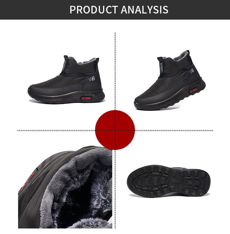 Foreign Trade Hot Sales Thick Snow Boots Men And Women Large Size Cold Region Warm Velvet Umbrella Cloth Snow Boots
