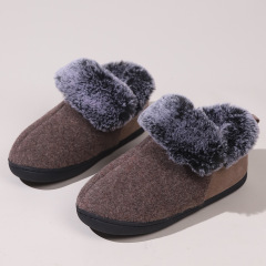 Wholesale Winter Fur Unisex Rubber Outsole Snow Boots Anti-slip Indooer And Outdoor Short Plush Snow Boots For Unisex