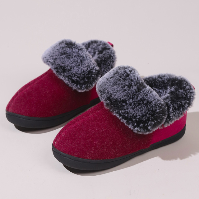 Wholesale Winter Fur Unisex Rubber Outsole Snow Boots Anti-slip Indooer And Outdoor Short Plush Snow Boots For Unisex
