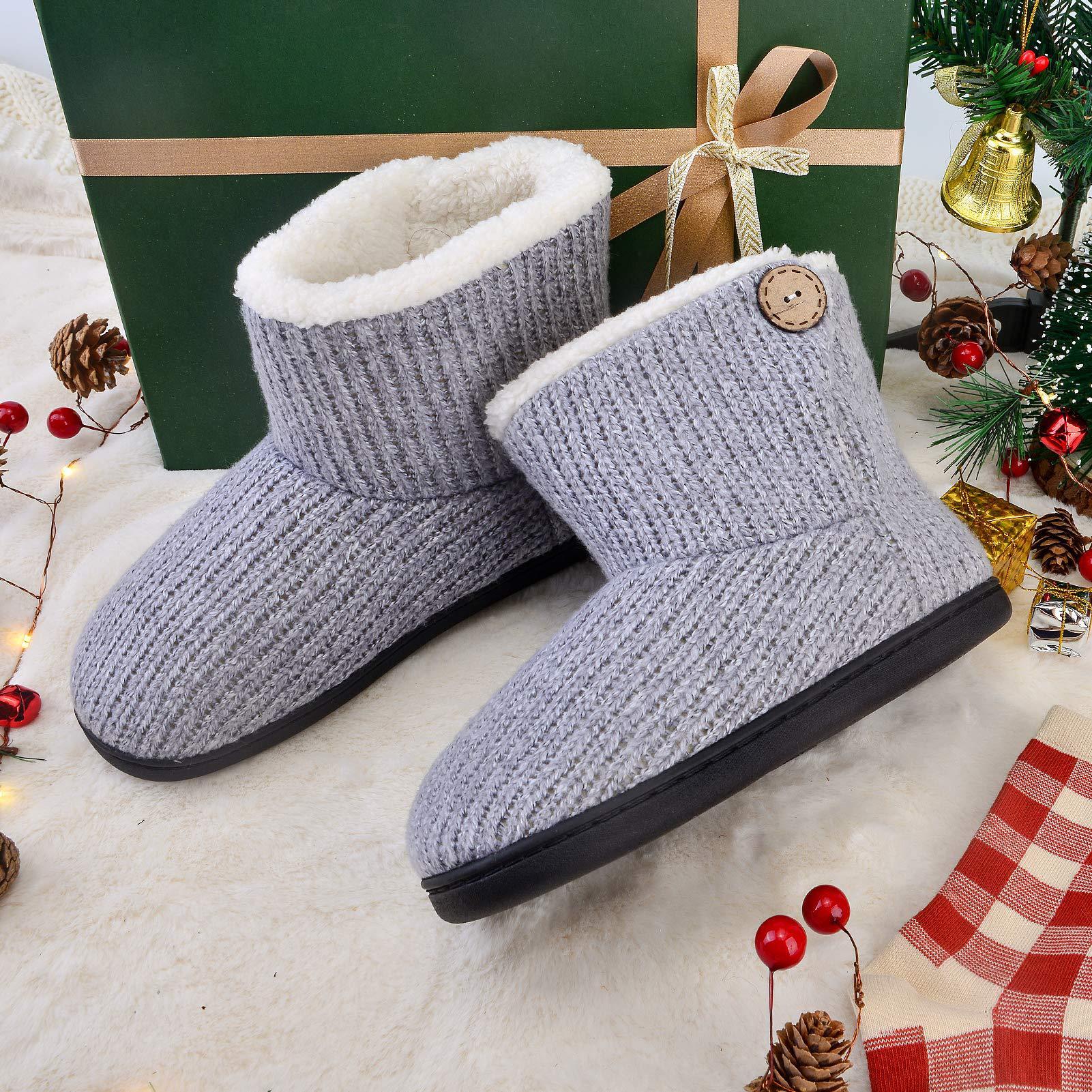 Custom OEM ODM Women Winter Warm Knitting Plush Slip-on Home Indoor Floor Shoes Anti-slip Comfortable Flats Warm Snow Boots