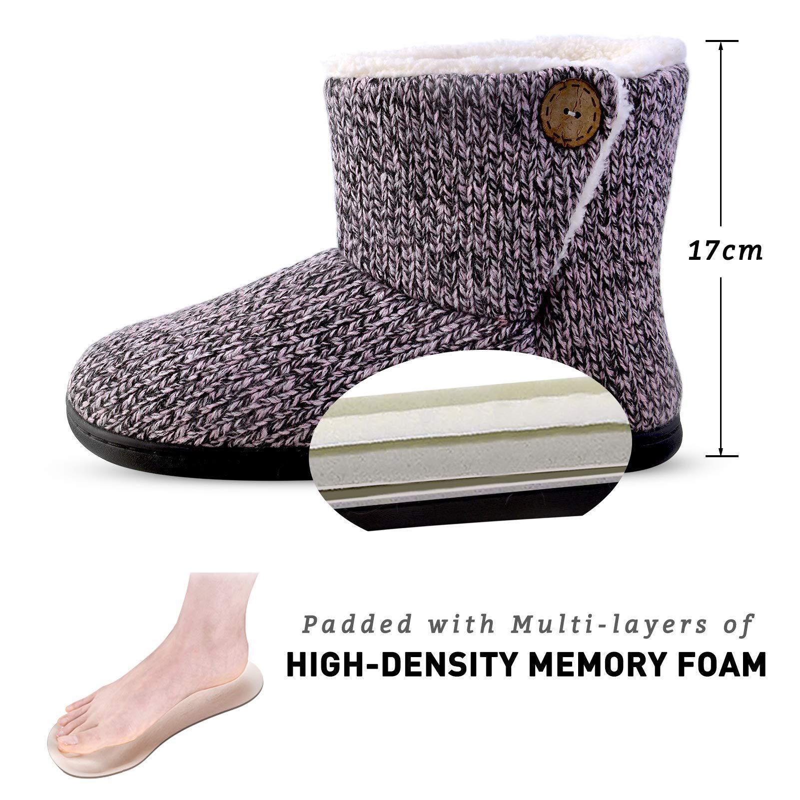 Custom OEM ODM Women Winter Warm Knitting Plush Slip-on Home Indoor Floor Shoes Anti-slip Comfortable Flats Warm Snow Boots