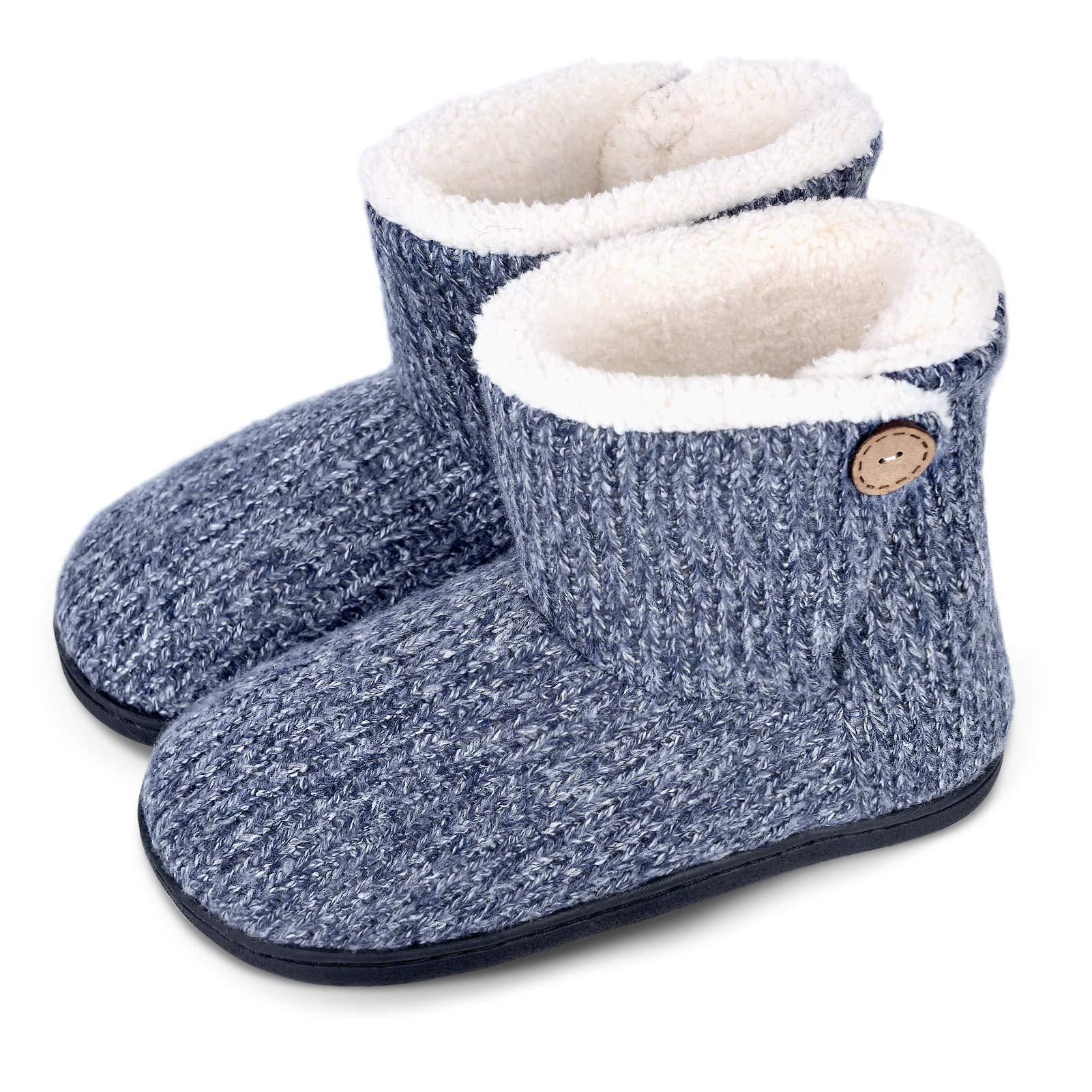 Custom OEM ODM Women Winter Warm Knitting Plush Slip-on Home Indoor Floor Shoes Anti-slip Comfortable Flats Warm Snow Boots