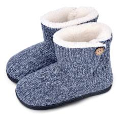 Custom OEM ODM Women Winter Warm Knitting Plush Slip-on Home Indoor Floor Shoes Anti-slip Comfortable Flats Warm Snow Boots