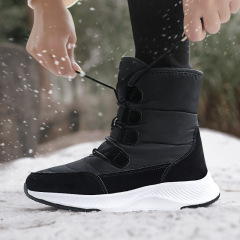 Wholesale Fashion Winter Outdoor Travel Waterproof Anti slip Thickened Warm High Top Mid length Snow Boots For Women
