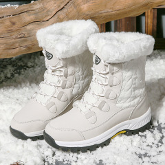 Winter Outdoor Travel Waterproof Women' s Snow Boots Anti slip Thickened Warm High Top Women's Mid length Snow