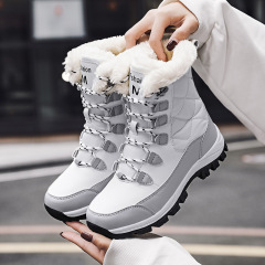 Wholesale Fashion Winter Outdoor Travel Waterproof Anti slip Thickened Warm High Top Mid length Snow Boots For Women
