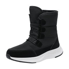 Wholesale Fashion Winter Outdoor Travel Waterproof Anti slip Thickened Warm High Top Mid length Snow Boots For Women