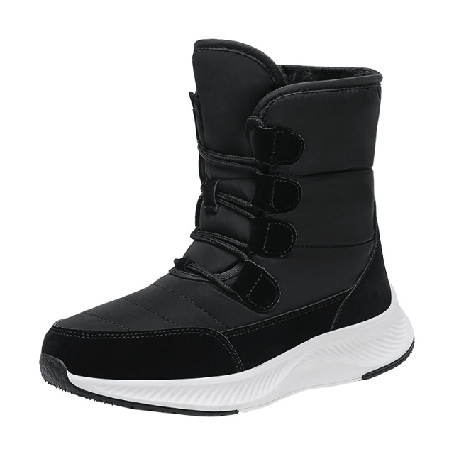 Wholesale Fashion Winter Outdoor Travel Waterproof Anti slip Thickened Warm High Top Mid length Snow Boots For Women