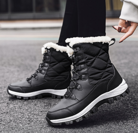 Wholesale Fashion Winter Outdoor Travel Waterproof Anti slip Thickened Warm High Top Mid length Snow Boots For Women