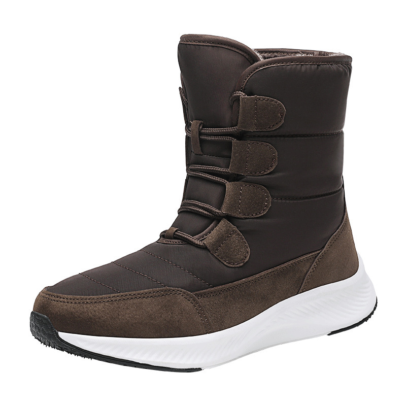 Wholesale Fashion Winter Outdoor Travel Waterproof Anti slip Thickened Warm High Top Mid length Snow Boots For Women