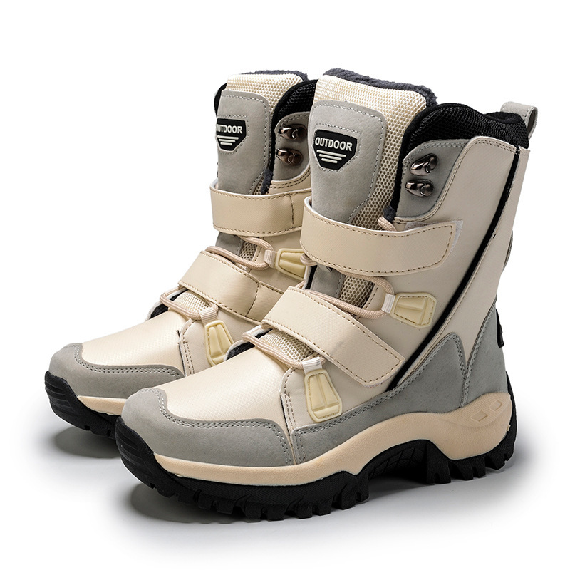 Wholesale Fashion Winter Outdoor Travel Anti Slip Thickened Warm High Top Mid Length Snow Boots For Women