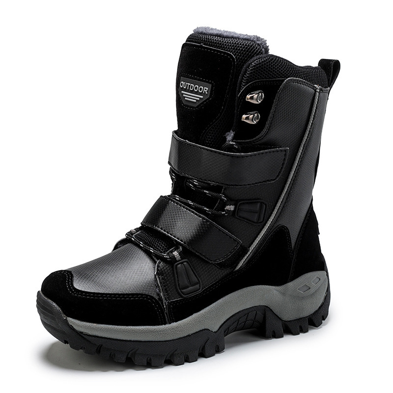 Wholesale Fashion Winter Outdoor Travel Anti Slip Thickened Warm High Top Mid Length Snow Boots For Women
