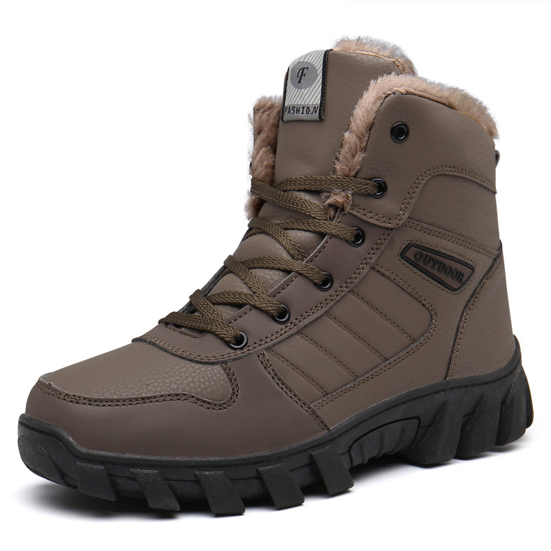 Lovers' Large Size Snow Boots Velvet Extra Thick Non-slip Waterproof Winter Warm High-top Boots Cotton Shoes