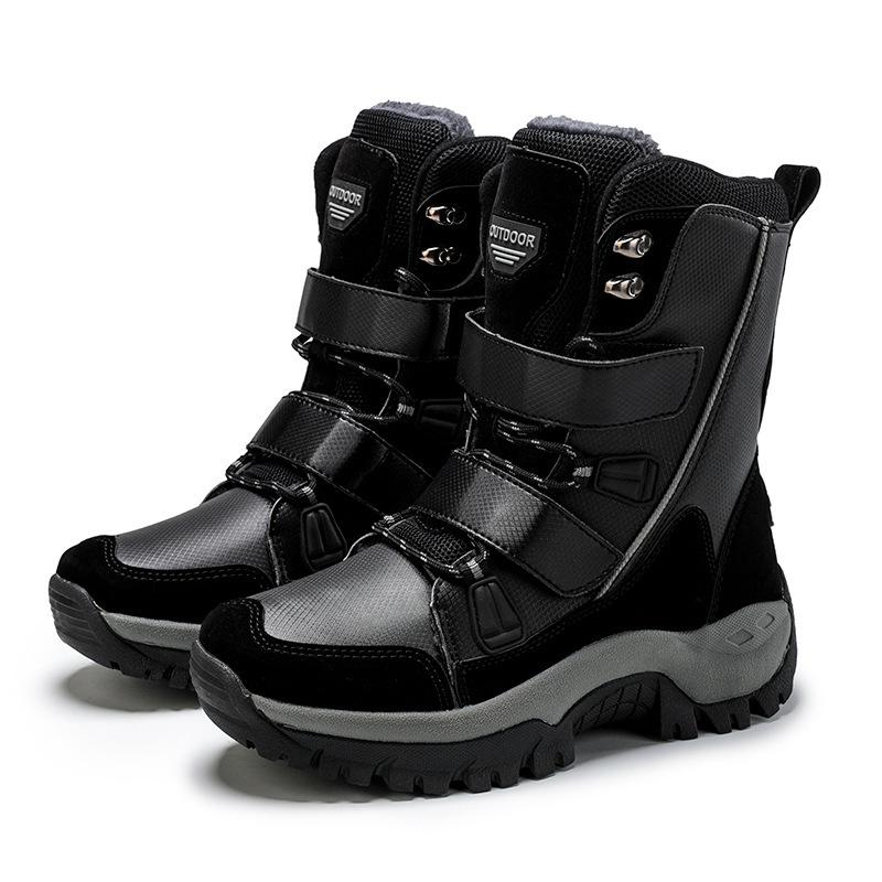 Wholesale Fashion Winter Outdoor Travel Anti Slip Thickened Warm High Top Mid Length Snow Boots For Women