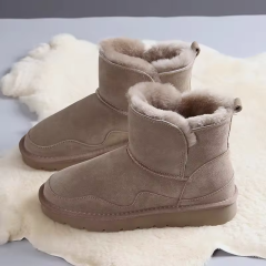 Wholesale Warm Genuine Leather Upper Thick Soled Women Snow Boots Anti-slip Classic Casual Women Daily Snow Boots