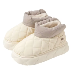 Fashion Snow Boots Women Winter Thick Soled Waterproof Down Shoes Outdoor Couple Warm Cotton Shoes Men