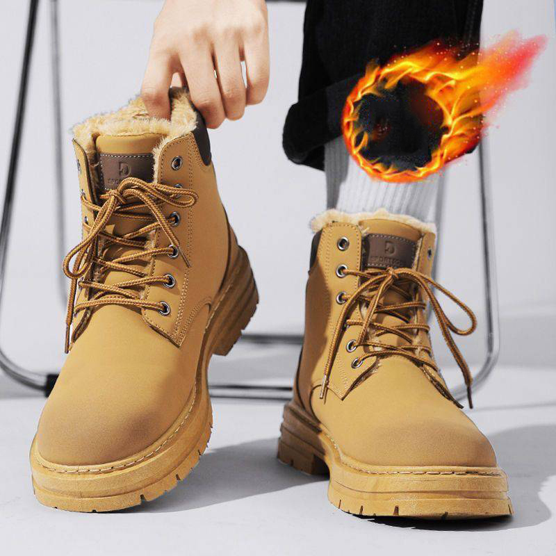 Wholesale Winter Outdoor Fashion Comfortable Non-slip Plush Martin Boots Thickened Travel Men's Snow Boots