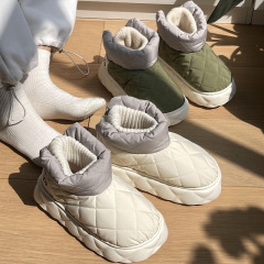 Fashion Snow Boots Women Winter Thick Soled Waterproof Down Shoes Outdoor Couple Warm Cotton Shoes Men
