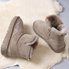 Wholesale Warm Genuine Leather Upper Thick Soled Women Snow Boots Anti-slip Classic Casual Women Daily Snow Boots