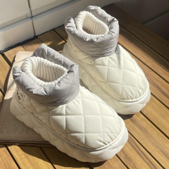 Fashion Snow Boots Women Winter Thick Soled Waterproof Down Shoes Outdoor Couple Warm Cotton Shoes Men