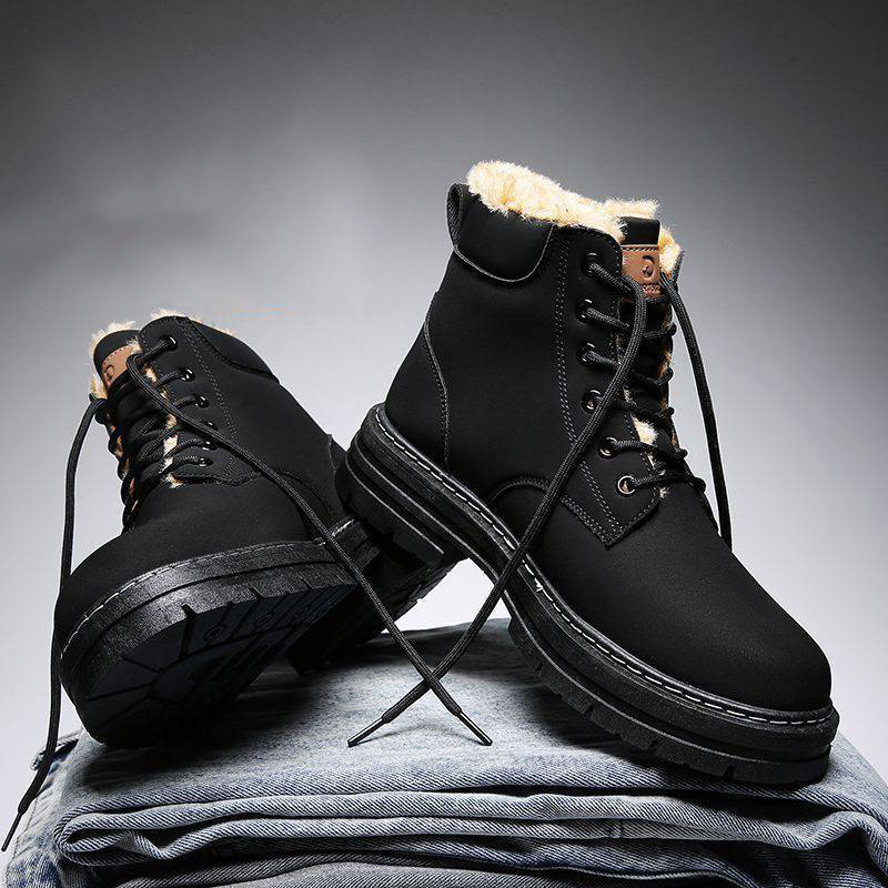 Wholesale Winter Outdoor Fashion Comfortable Non-slip Plush Martin Boots Thickened Travel Men's Snow Boots