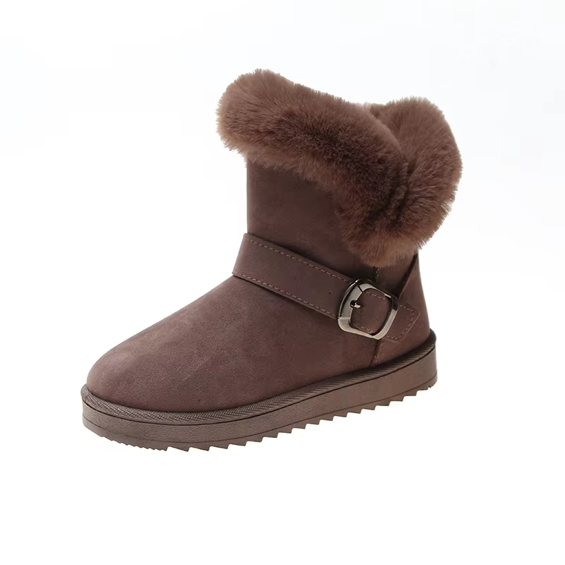 Fashion New Women's Boots Non-slip Warm Plush Snow Boots Women's Thick Leather Boots Winter Shoes