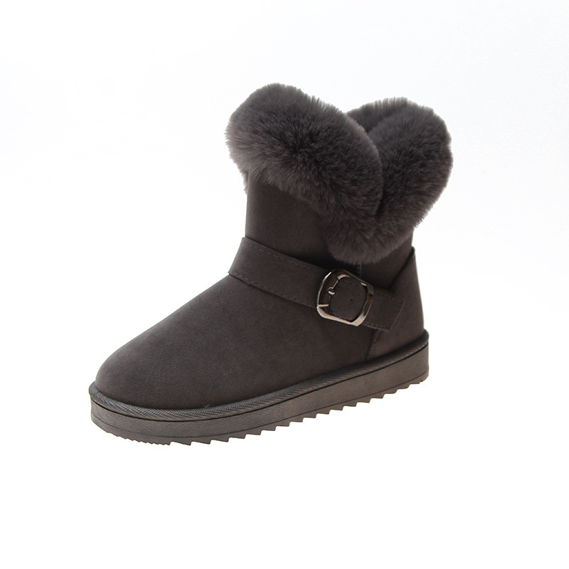 Fashion New Women's Boots Non-slip Warm Plush Snow Boots Women's Thick Leather Boots Winter Shoes