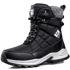 Wholesale Winter Fashion Men's High Top Waterproof Snow Boots Thickened Outdoor Casual Black Snow Boots