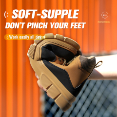 Microfiber Leather Martens Boots Men's Working Safety Shoes Large Size Stab-proof European Standard Steel Toe Safety Boots