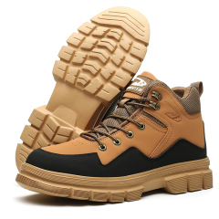 Microfiber Leather Martens Boots Men's Working Safety Shoes Large Size Stab-proof European Standard Steel Toe Safety Boots