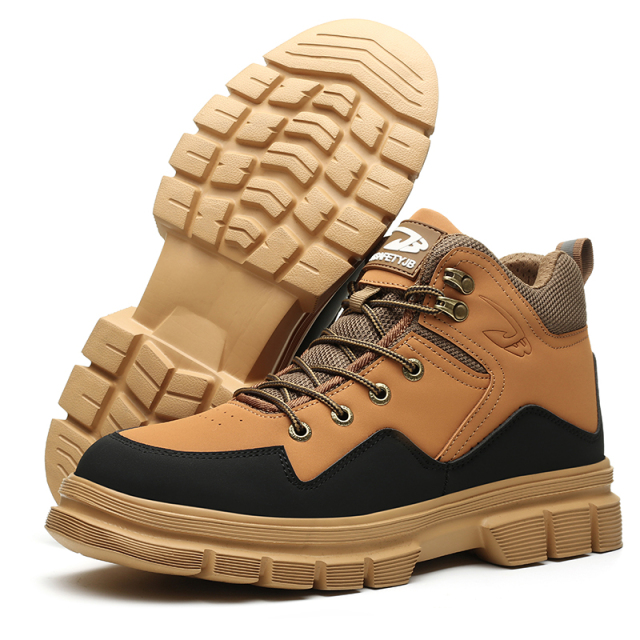 Microfiber Leather Martens Boots Men's Working Safety Shoes Large Size Stab-proof European Standard Steel Toe Safety Boots