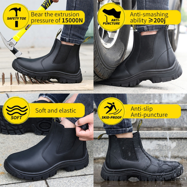 Wholesale Fashion Steel Toe Anti Static Safety Martin Boots Outdoor Work Large Size 47 Steel Plate Safety Boots